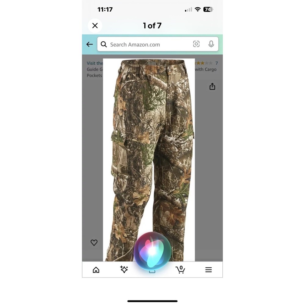 Mossy Oak Camo Pants Mens Sz 2XL Real Tree Forest Camo‎ Cargo Drawstring Leg